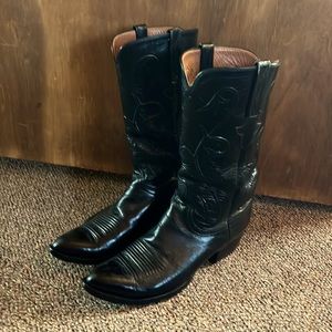 Lucchese black cowboy boots.  Mens 9 1/2.  In great shape.